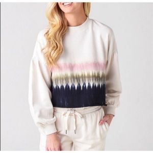 Z Supply | Tempest Tye Dye Stripe Sweatshirt in Tan Multi